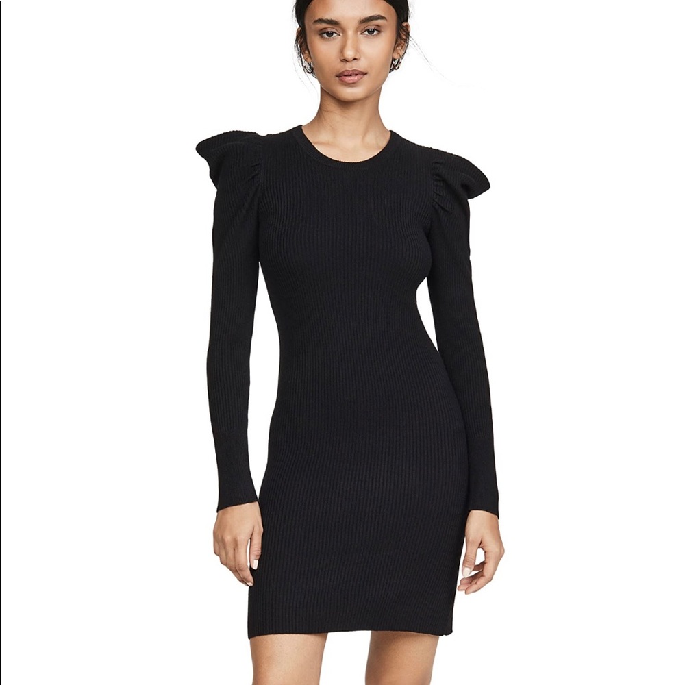 Splendid Allston Black Puffed Sleeve Dress Size XSmall